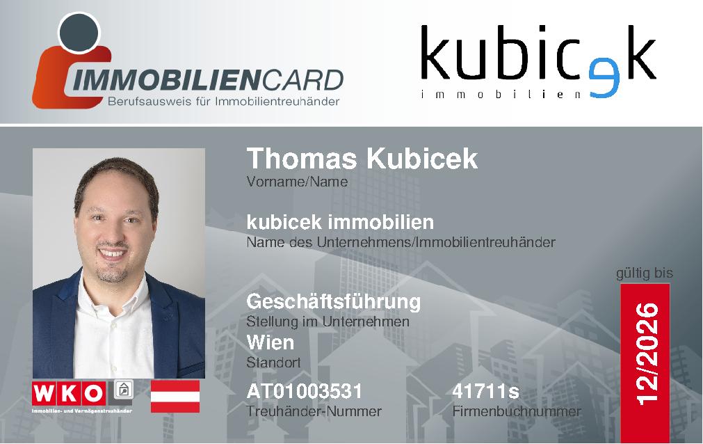 Immobiliencard von kubicek immobilien